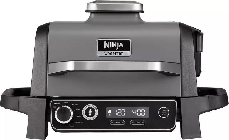 Ninja Black/Grey Og701uk Woodfire Electric Bbq Grill