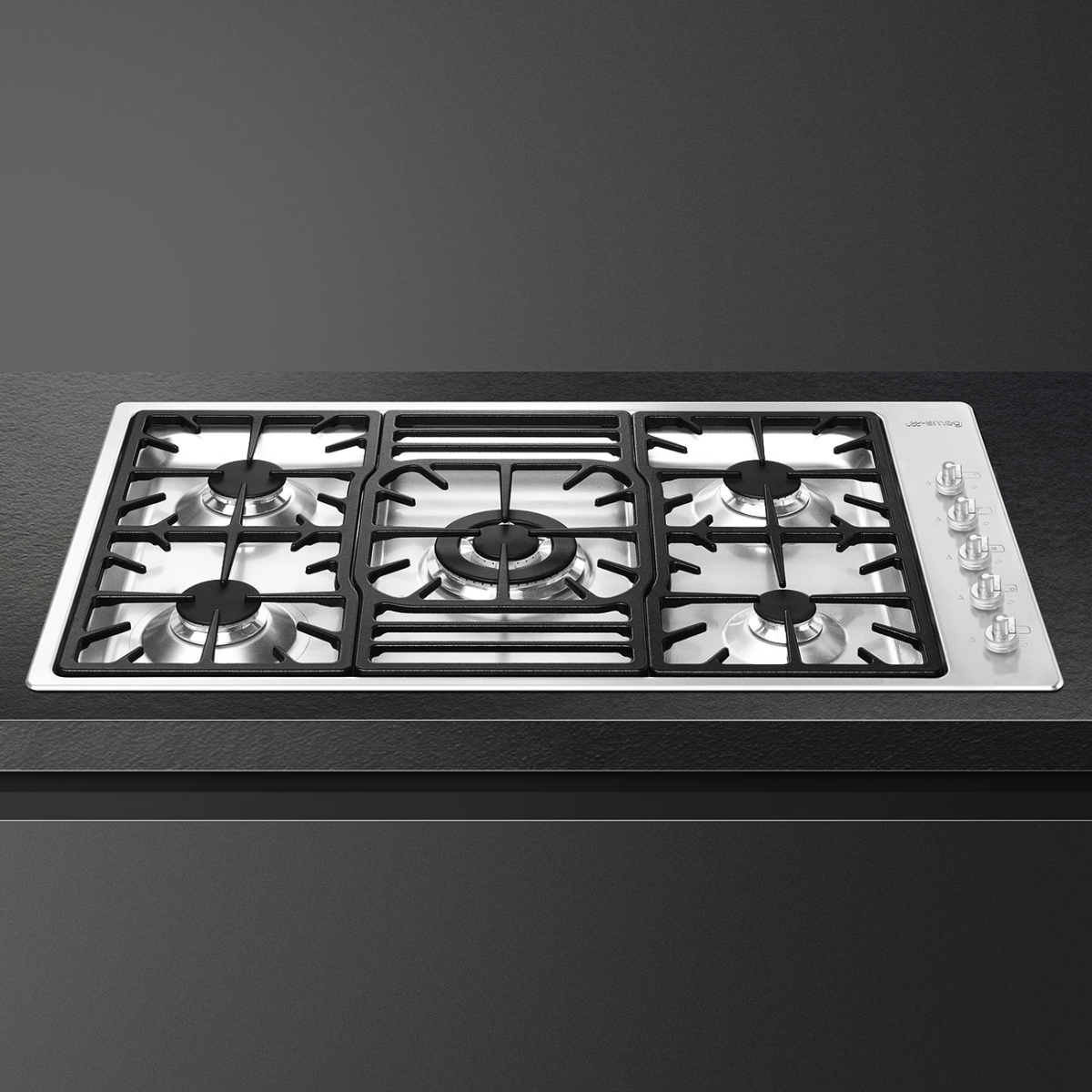 Smeg Pgf95-4 Gas Hob, Stainless Steel 87Cm