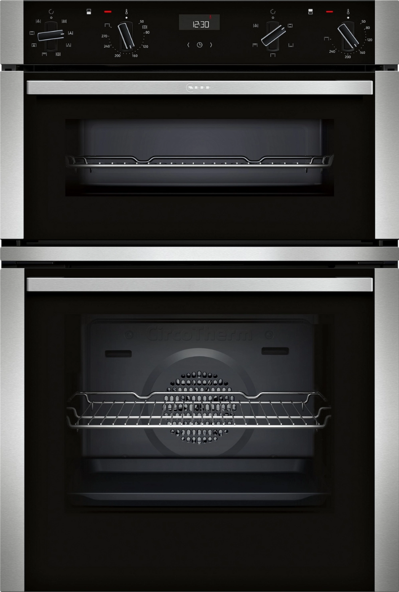 Neff U1ace2an3b 59.4Cm Built In Electric Double Oven - Stainless Steel