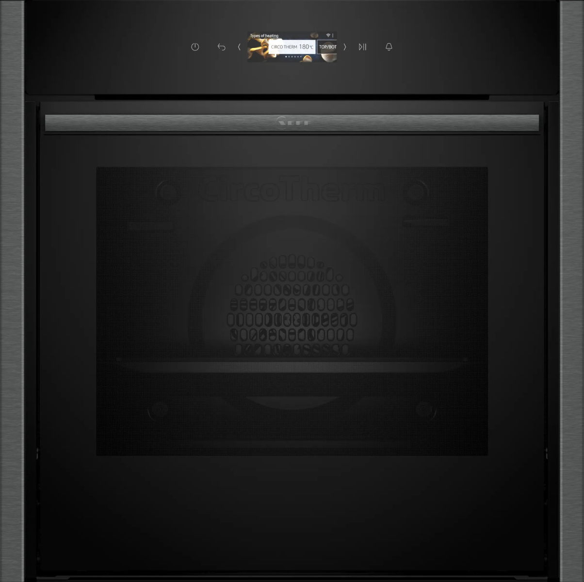 Neff Grey N70 Slide And Hide B54cr71g0b Built In Self Cleaning Electric Single Oven, Graphite