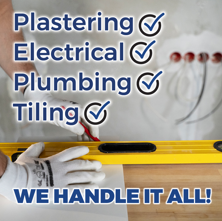 Fully Managed Projects We Handle It All Plastering, Electrical, Plumbing, Tiling